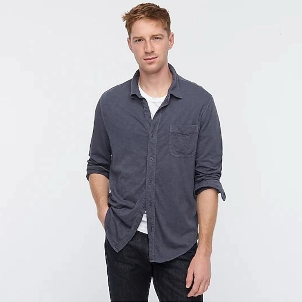 J.Crew Harper Shirt Men’s Medium Casual Button-Down Cotton Relaxed Fit Gray